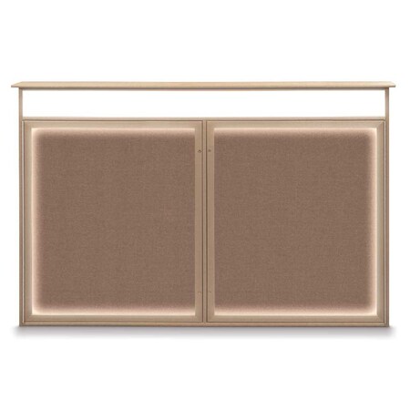 United Visual Products Open Faced Traditional Rounded Corkboard UV647ARC-GOLD-CORK